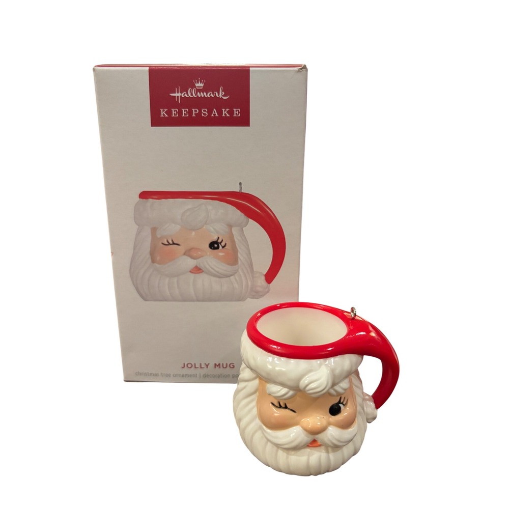 Hallmark Keepsake Jolly Mug Winking Santa Christmas Ornament Limited Edition